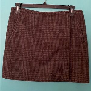 Banana Republic Plaid Wrap Vegan Wool Mini Skirt 8